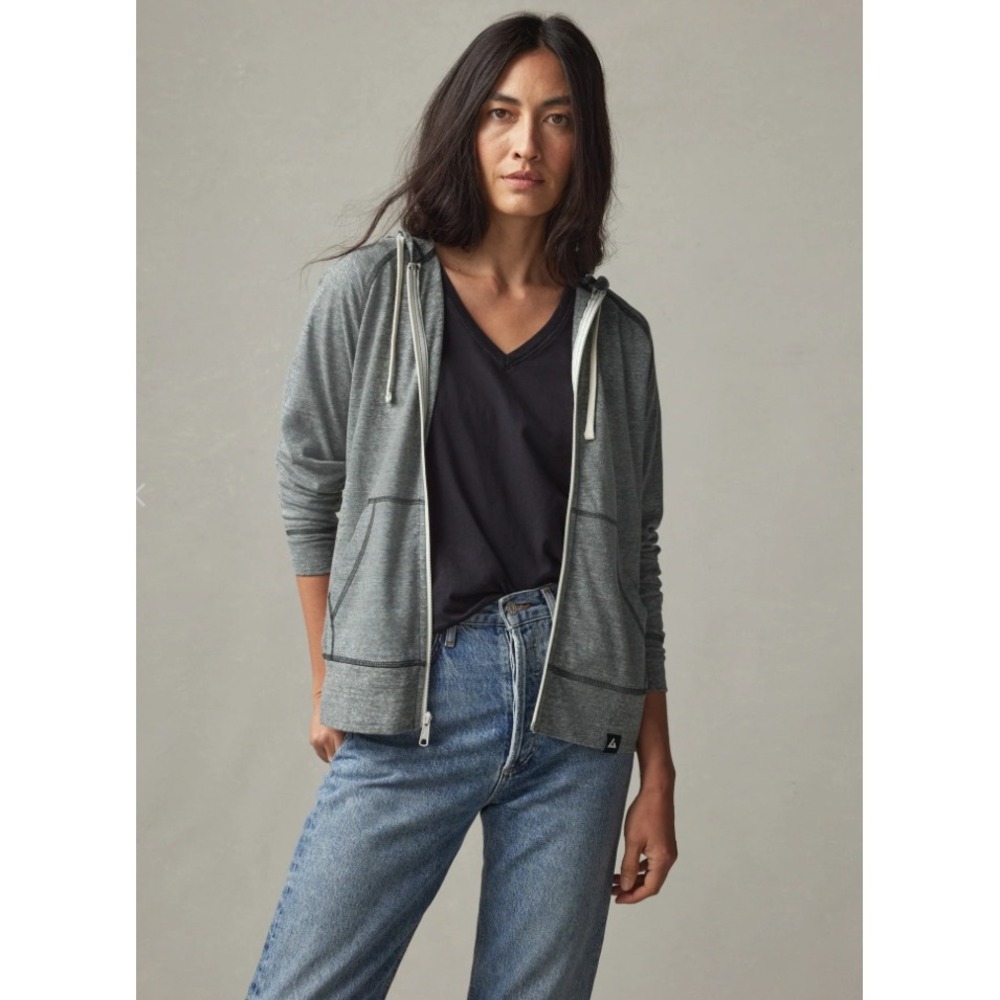 AMERICAN‎ GIANT Light Weight Full Zip Charcoal Heather Gray Sweatshirt Women's S